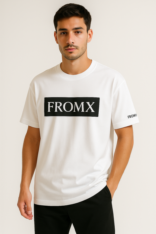 FROMX Signature Box Logo T-Shirt – White