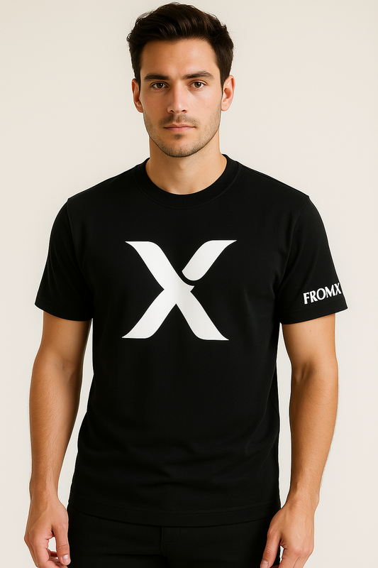 FROMX Signature 'X' Logo Premium Black Tee